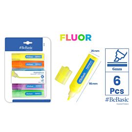 Zakreślacz fluorescencyjny BeBasic blister 6 sztuk