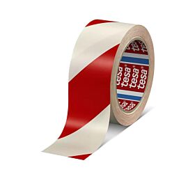 Taśma ostrzegawcza Tesa biało-czerwona 33mx50mm