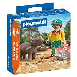 Playmobil DuoPack Strażnik leśny z nosorożcem 72025