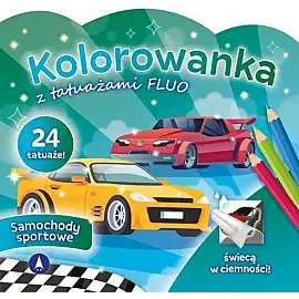 Kolorowanka z tatuażami FLUO Samochody sportowe