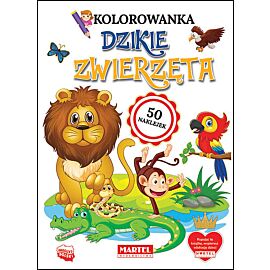 Kolorowanka Dzikie zwierzęta z naklejkami